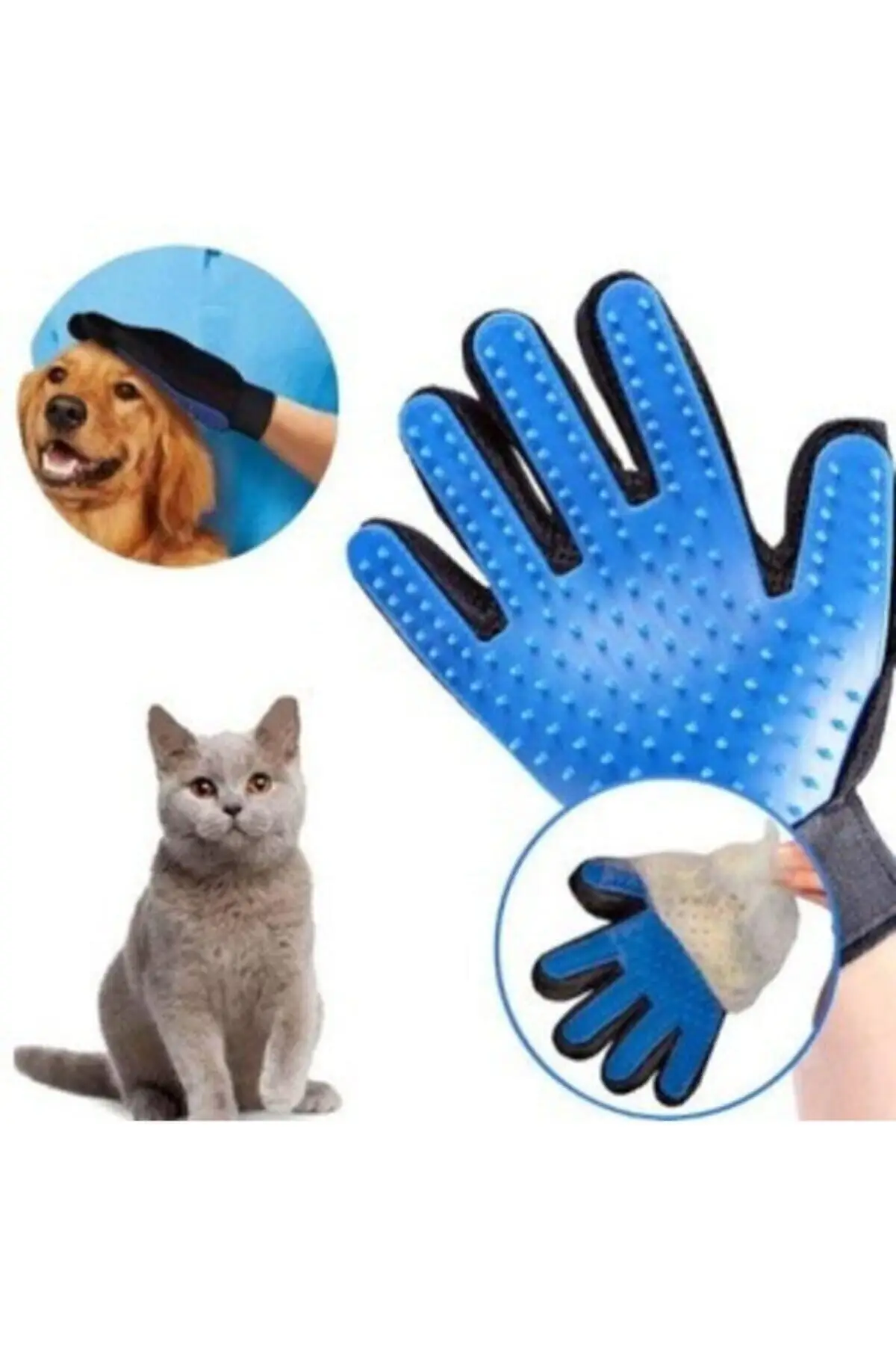 Pet Cat Dog Hair Collection and Washing Glove BYT-TAB Bath Grooming Massage Glove Blue Cat Dog Feather Collection Glove Handy