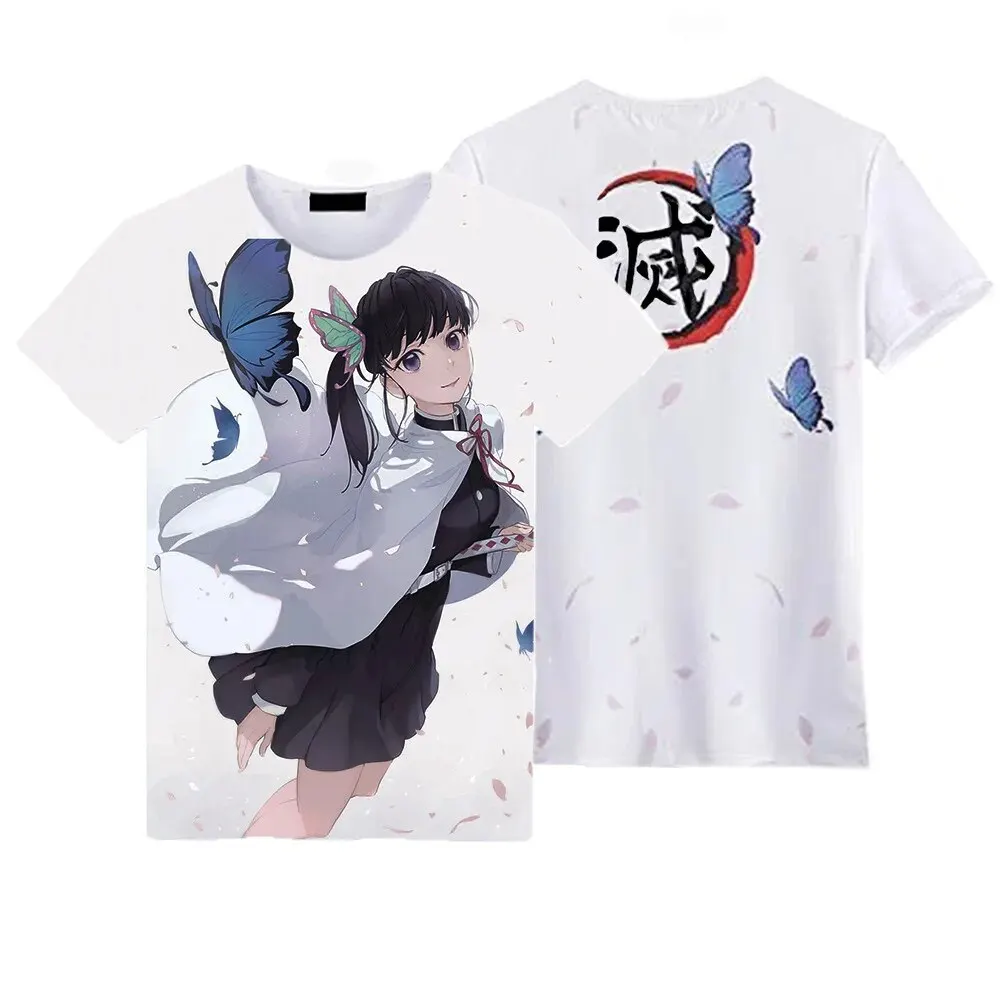 New Summer Fashion Anime Demon Slayer Kochou Shinobu 3D T Shirt Kids Casual T-shirt Boy Girl Unisex Clothes Oversized Tshirt Top