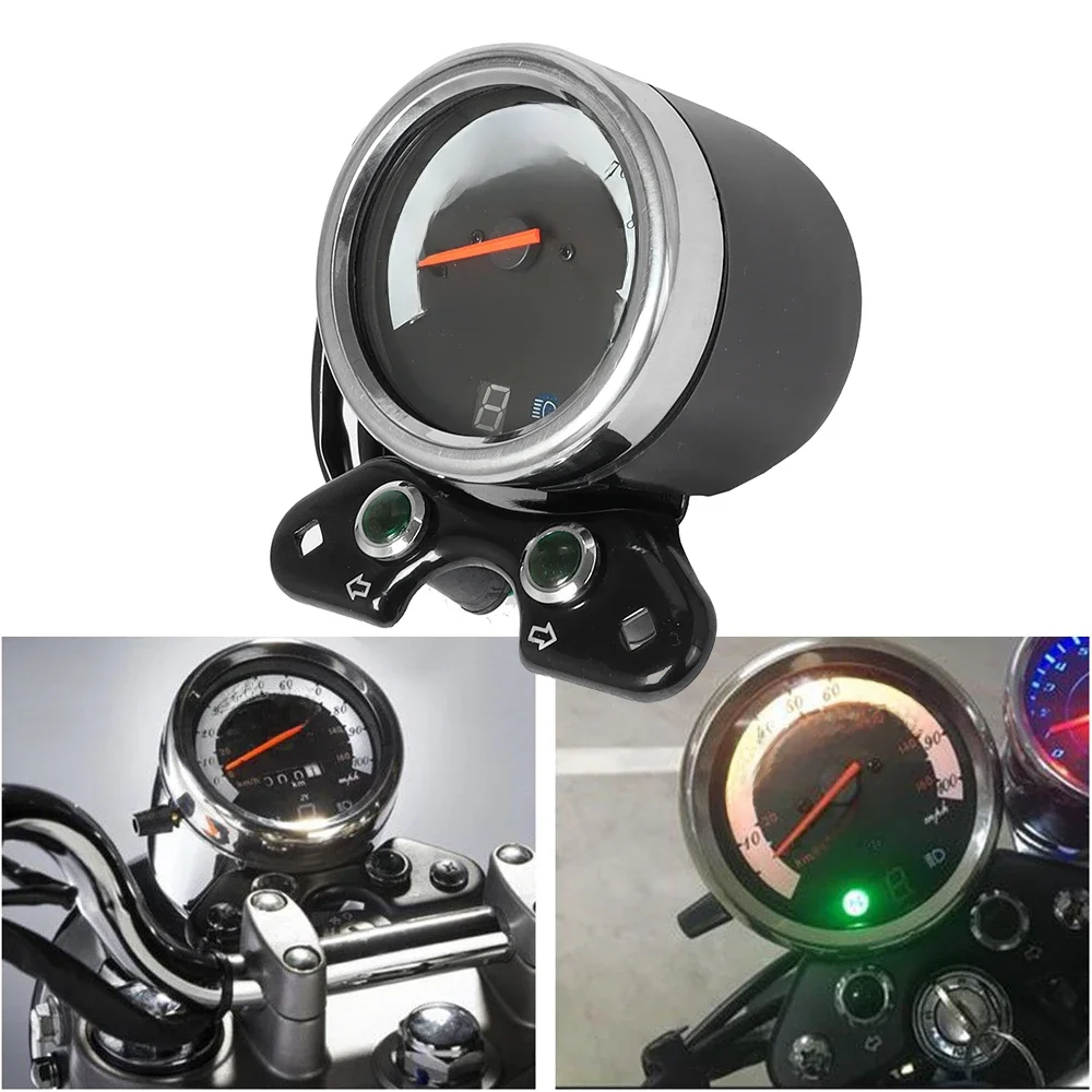12V uniwersalny licznik kilometrów motocykla prędkościomierz obrotomierz dla Suzuki Cafe Racer — zdjęcie 2