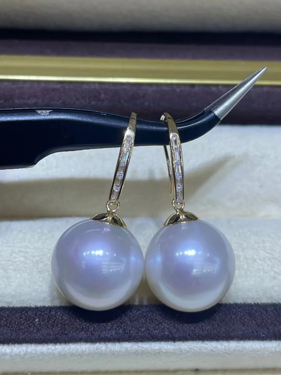 MADALENA SARARA 13-14mm Freshwater Pearl 18K Gold Dangle Earrings