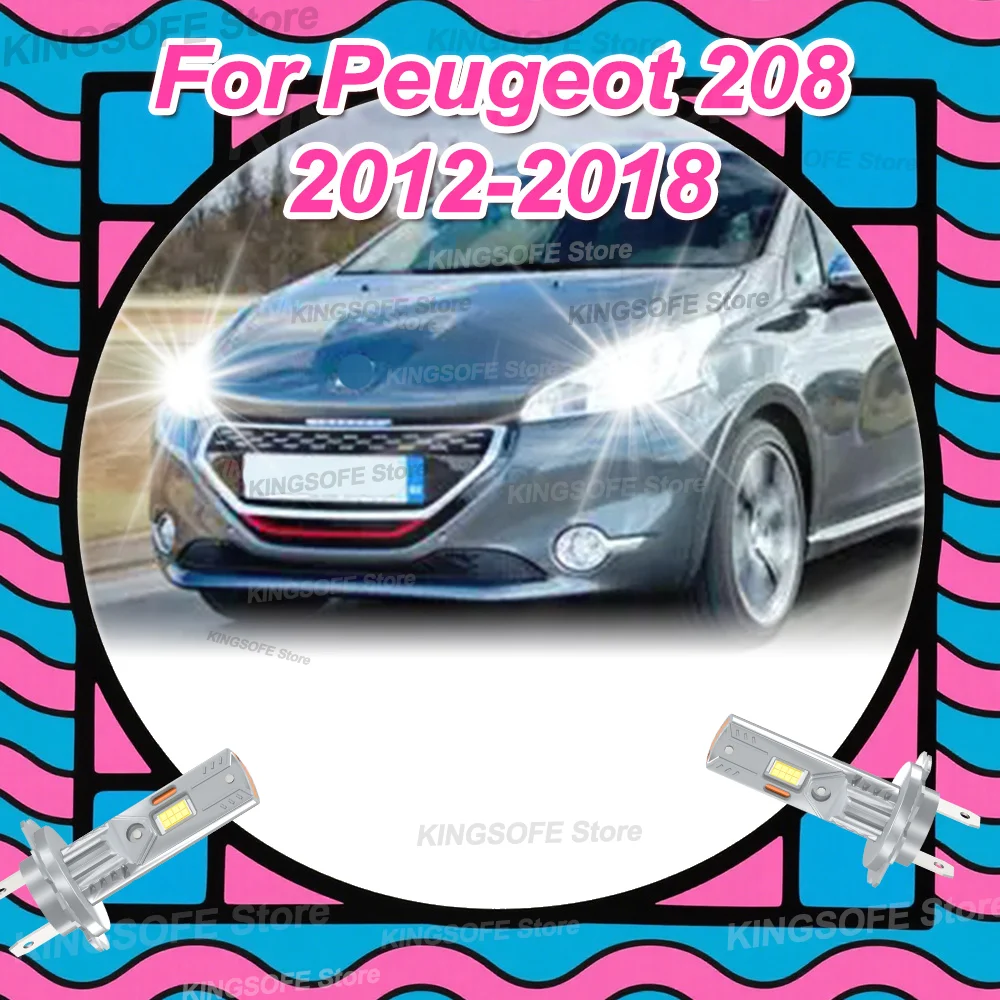 

Светодиодные фары 30000LM 6000K, лампа для фар для Peugeot 208 2012 2013 2014 2015 2016 2017 2018