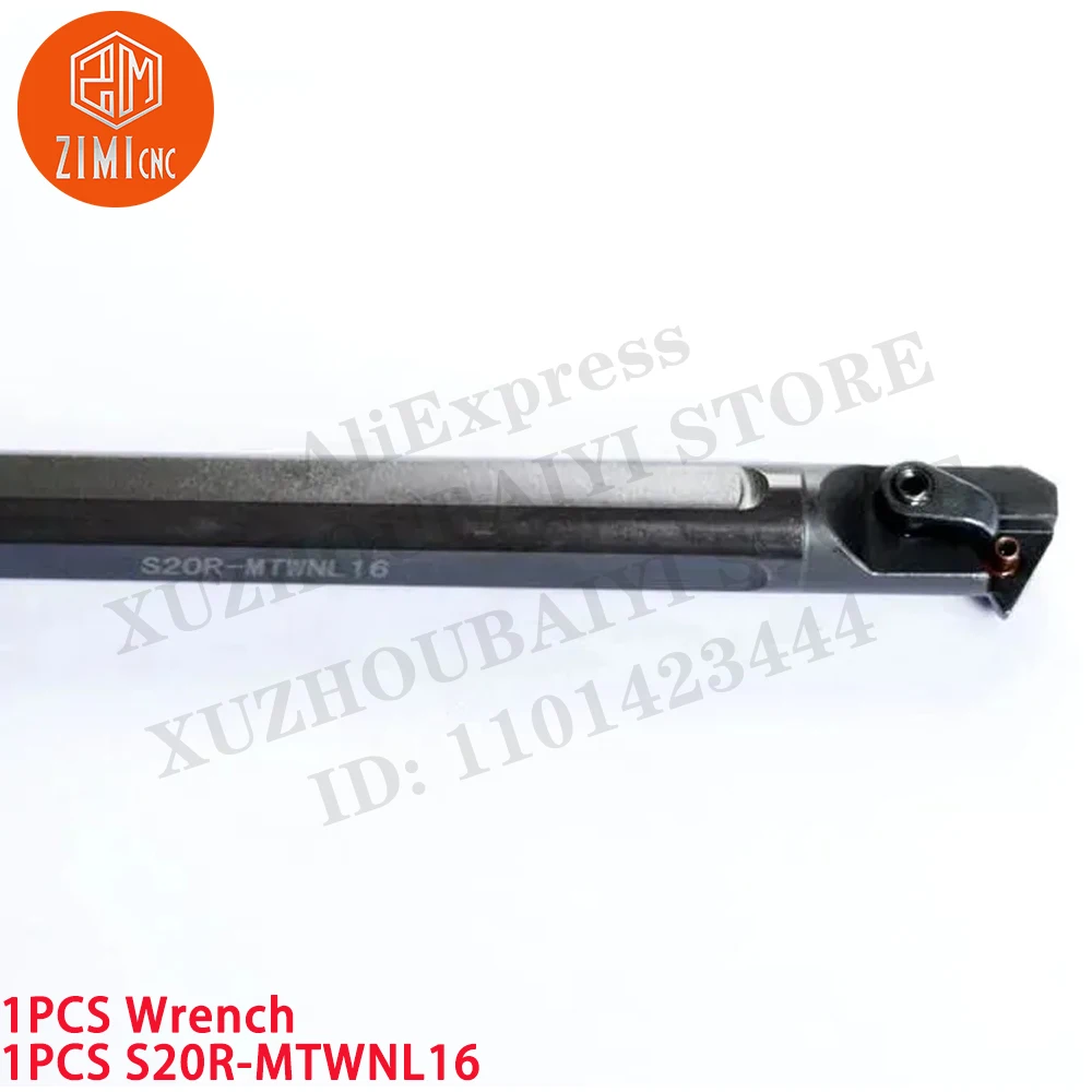 1PCS S20R-MTWNL16 Lathe Turning Tool Holder Boring Bar + 10PCS TNMG160404-BP010 Carbide insert CNC tool metal lathe cutting tool