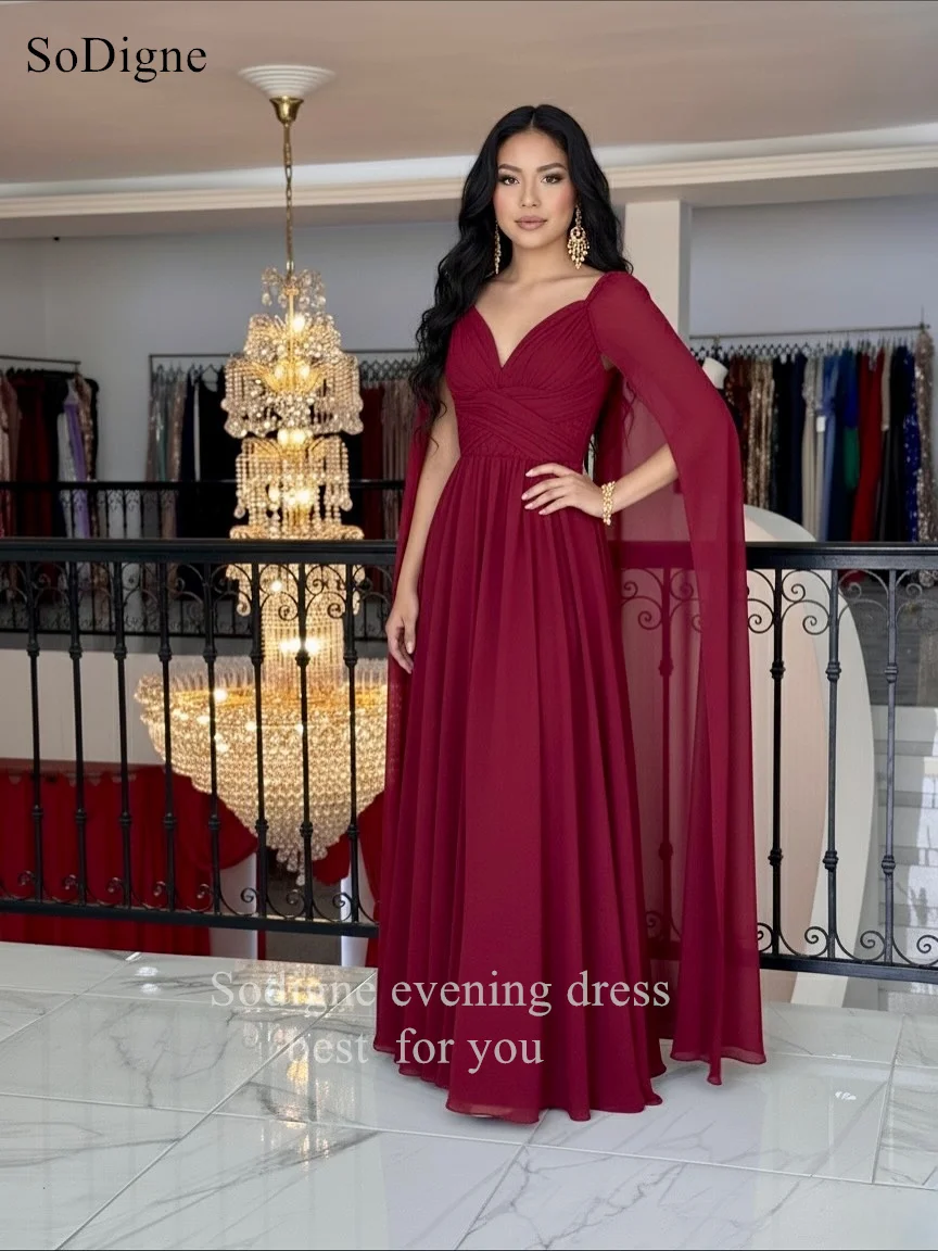 SoDigne فساتين لحضور الحفلات الموسيقية من الشيفون على شكل قلب مطوي على شكل حرف a فستان الحفلات أشرطة ساحرة فساتين حفلات رسمية مخصصة