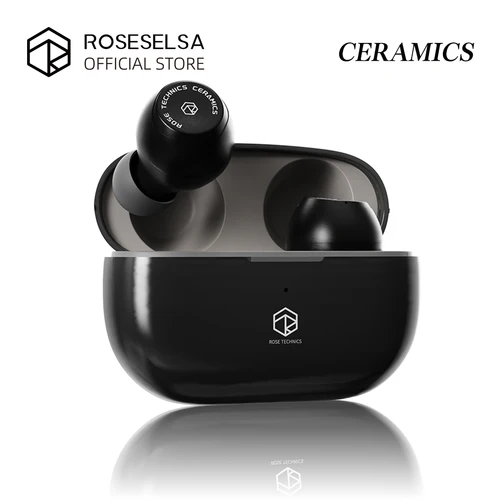 ROSESELSA CERAMICS Auriculares estéreo inalámbricos verdaderos, auriculares TWS de alta fidelidad con micrófonos HD, 60 ms, 35 horas de reproducción, IPX5