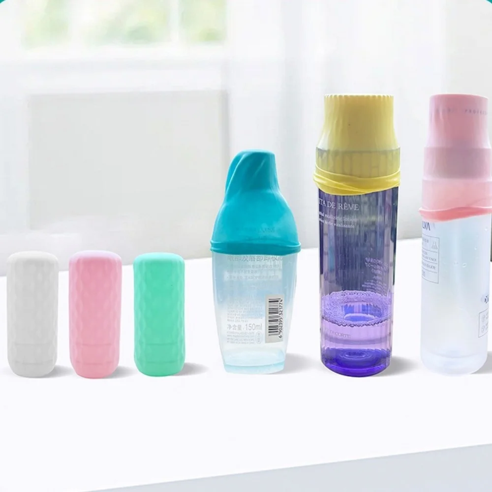 5/6 siliconen flessendoppen voor accessoires voor reisbenodigdheden, lekvrije elastische doppen, geschikt voor flessen van toilet op reis