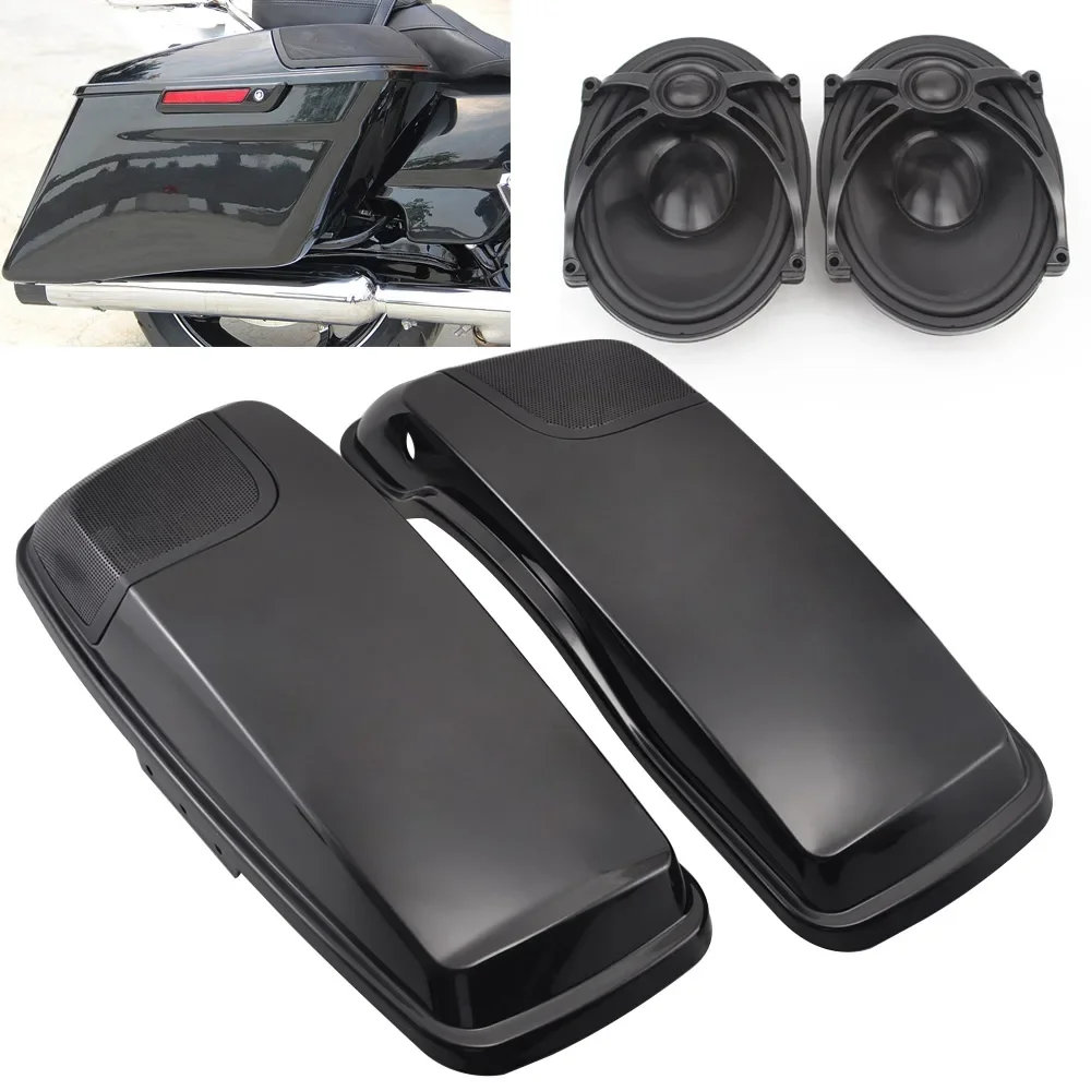 5 "X 7" Motorcycle Zadeltas Deksels & Speakers Voor Harley Touring Road King Electra Street Glide 2014-2020 Abs Plastic Accessoires - afbeelding 2