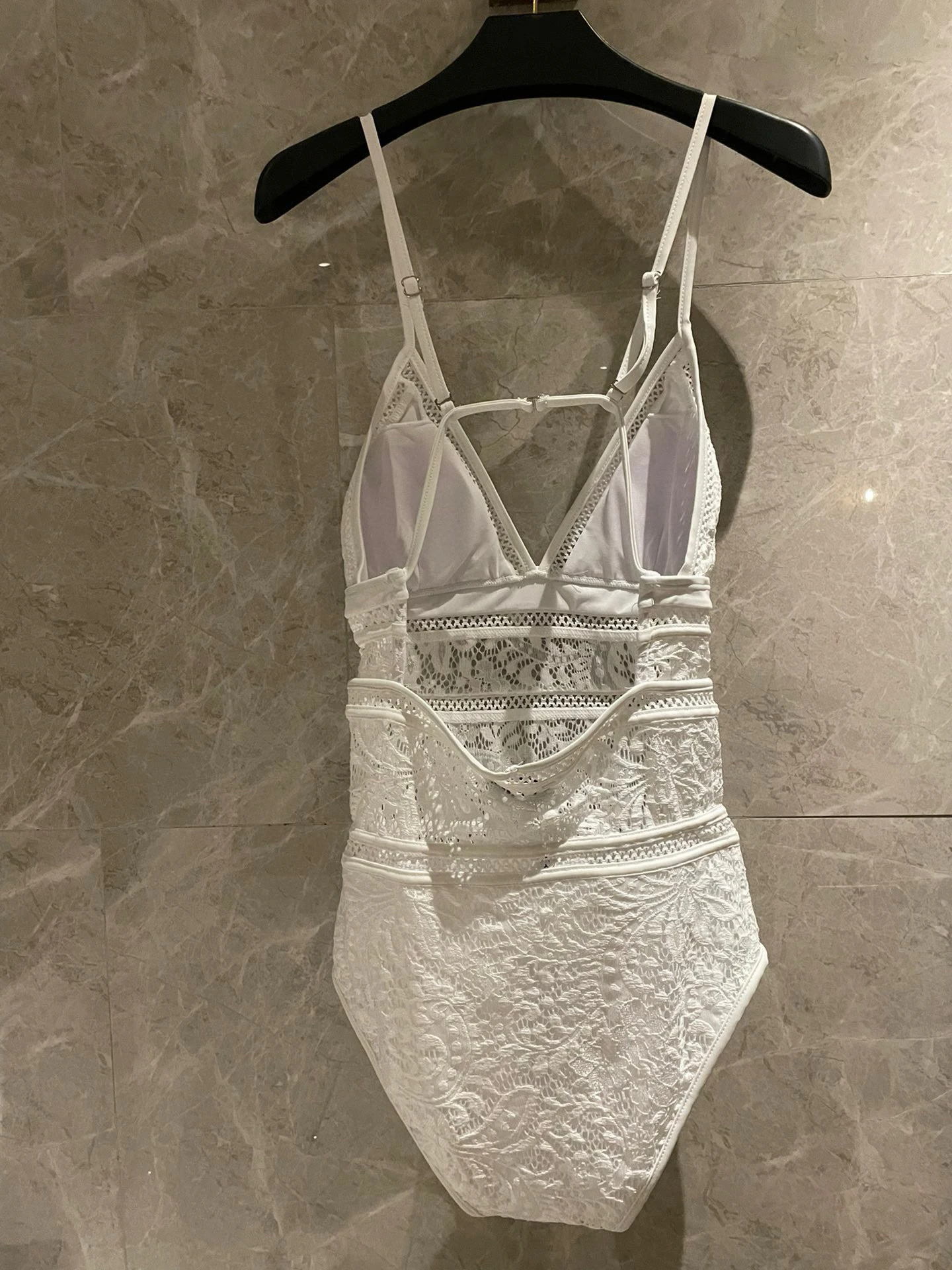 

2025 New 100% Cotton Hollow Mesh One-piece Swimsuit 224