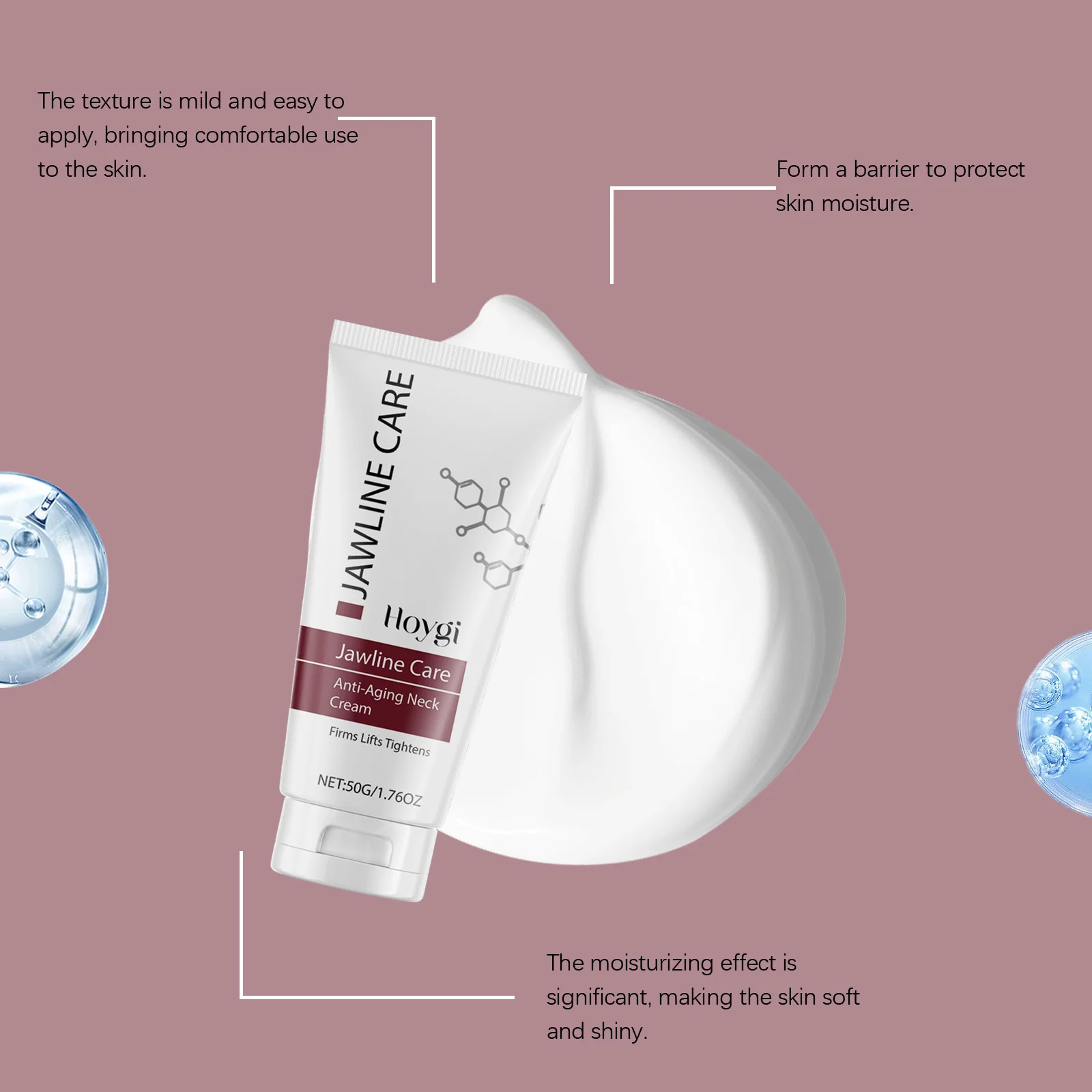 Hoygi 50g Tightening Neck Cream Jawline Care Tighten Double Chin Firming Moisturizer Neck Rejuvenation Shaping Swan Neck Cream - Image 3