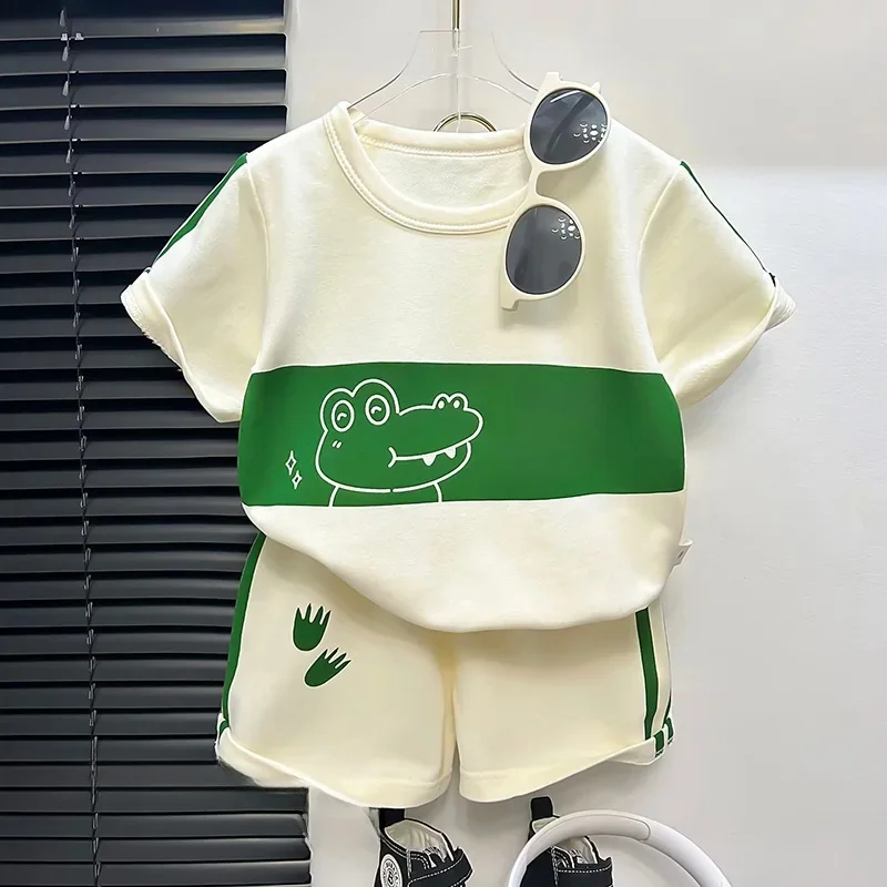 Ensembles pour enfants mère enfants vêtements garçons fille T-shirt Shorts 2 pièces à manches courtes bébé enfants vêtements enfant en bas âge costume costume rayé