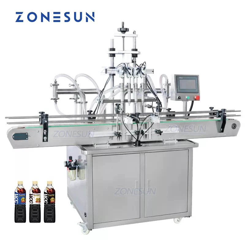 ZONESUN ZS-YT4T-4Y  Bottle Filling Machine Custom Vertical Type Edible Oil Perfume Shampoo Cosmetic Production Line