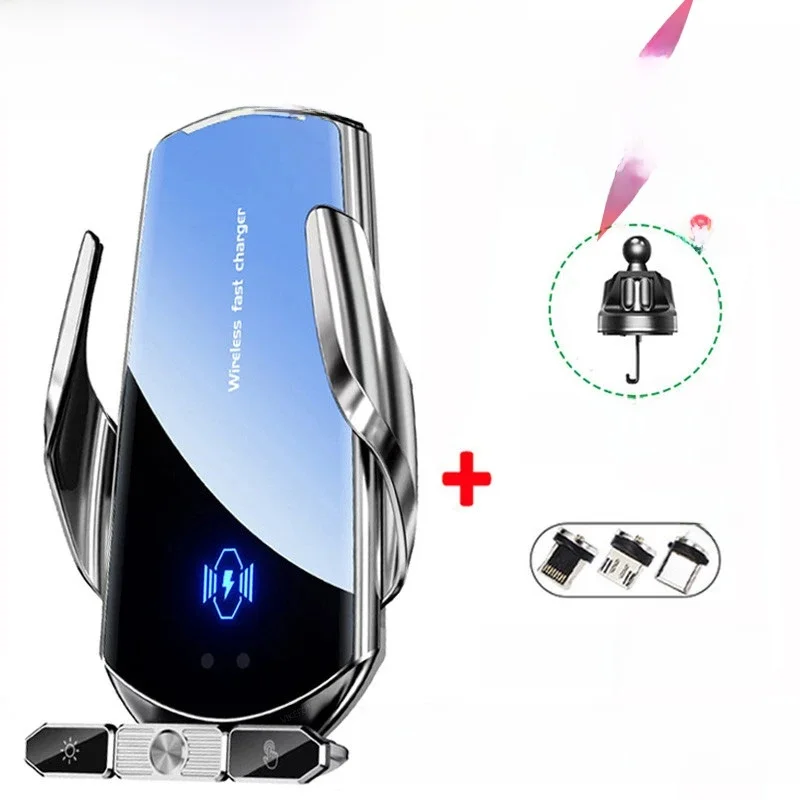 Chargeur sans fil pour voiture, Support magnétique pour téléphone portable, Support GPS pour voiture 360 ° Support rotatif pour iPhone Xiaomi