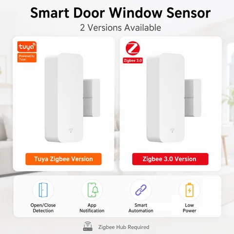 Zigbee 3.0 Door Window Sensor Contact Sensor For Smart Home Zigbee Hub Required Workwith HomeAssistant Alexa Zigbee2MQTT ZHA