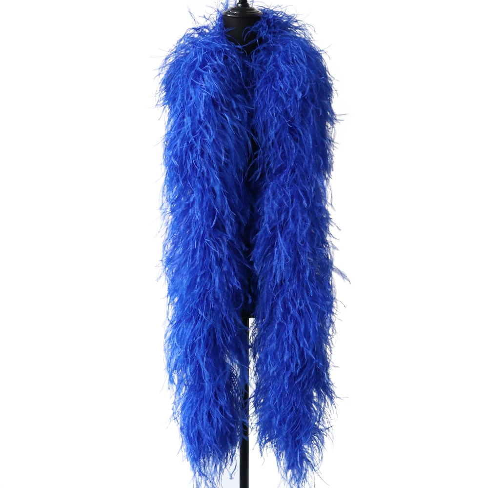 Royal blue Ostrich Feder Boa Schal Lange Straußen Feder Schal für Braut Kleid Nähen Zubehör Kostüm Tops Dekoration