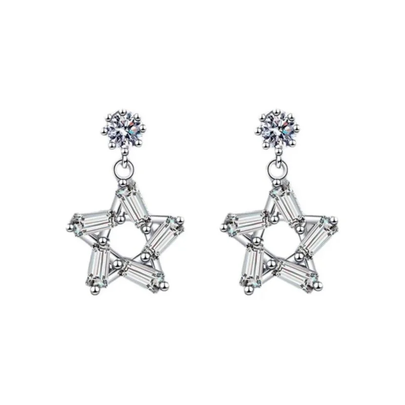 Официальный магазин MoisaLuxe, серебро 925 пробы, простые серьги Ins Wind с муассанитом, обручи, цепочка для пирсинга ключицы