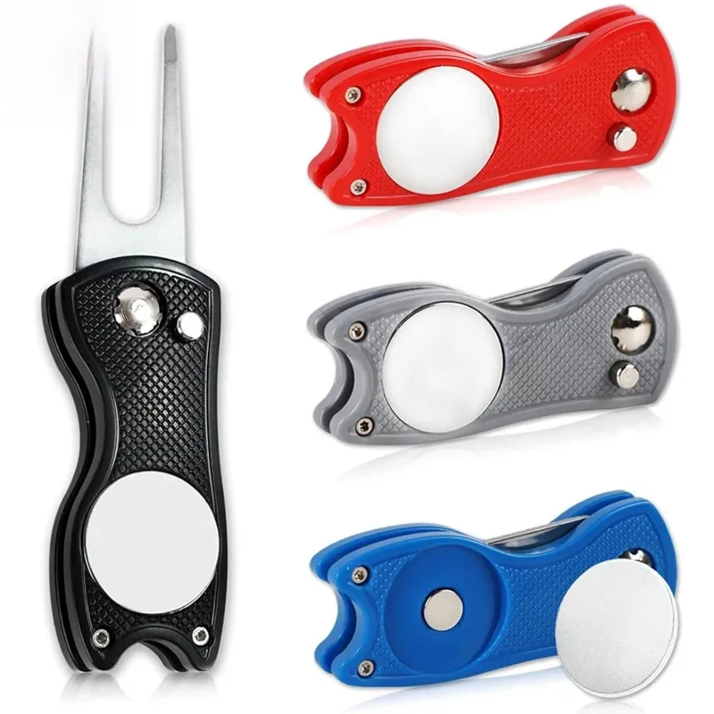 Składane narzędzie do naprawy Divot Golf z narzędziem do czyszczenia piłek golfowych Akcesoria golfowe Putting Green Fork Golf Training Aids — zdjęcie 2