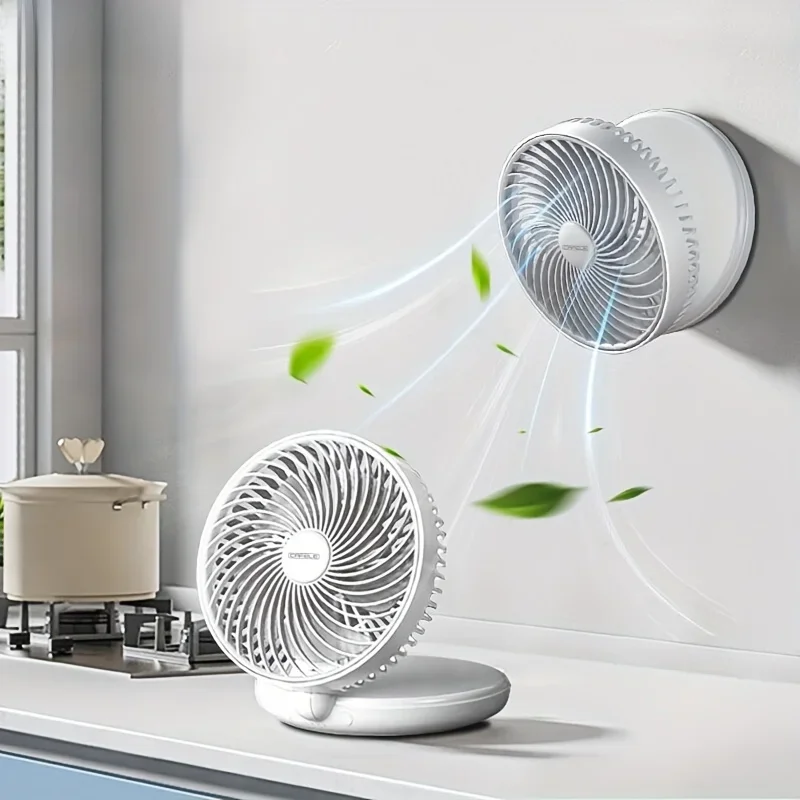 Desktop Fan fourth Gear Fan Speed Foldable Wall Mounted Fan 360 Degree Rotation 4000mAh Rechargeable Electric Fan Household