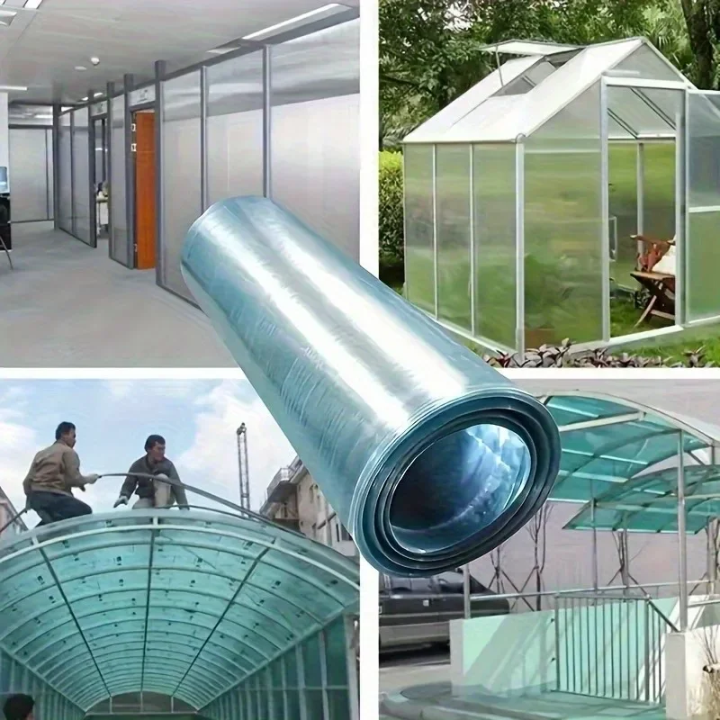 120x1000cm Large Heavy-Duty Polycarbonate Roof Panel UV Resistant Clear Insulation Daylighting Panel Greenhouse Transparent Film