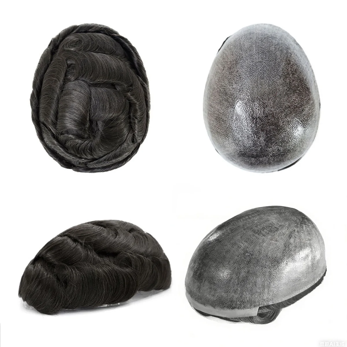 Full PU Toupee for Men Real Human Hair Pieces Men's hair replacement system Injection Poly skin Hair prosthesis units Patch