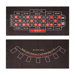 Double Sided Felt Poker Table Mat, Roleta e Blackjack Pano, Layout, 120x58 cm