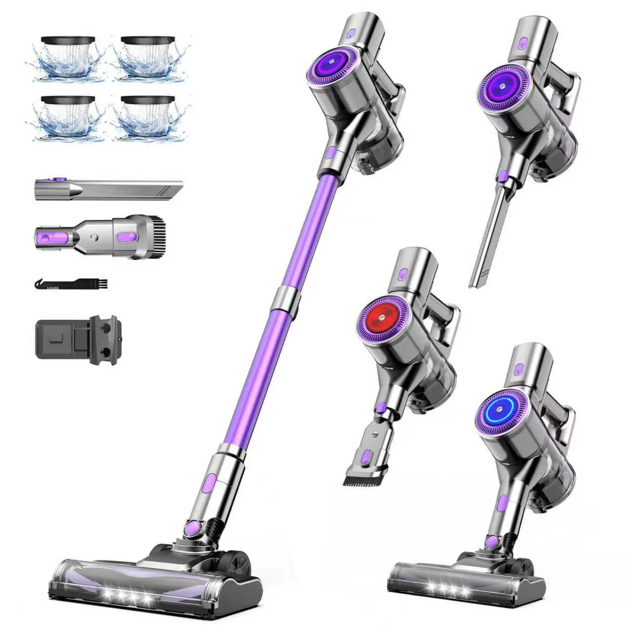 Picture: FixtFixer X7 55KPA Cordless Vacuum Cleaner, Cordless Vacuum with HEPA×4, Anti-Tangle Brush, Freestanding, Handheld Vacuum Cleaner 6 En 1 Lightweig for Pet Hair/Carpets