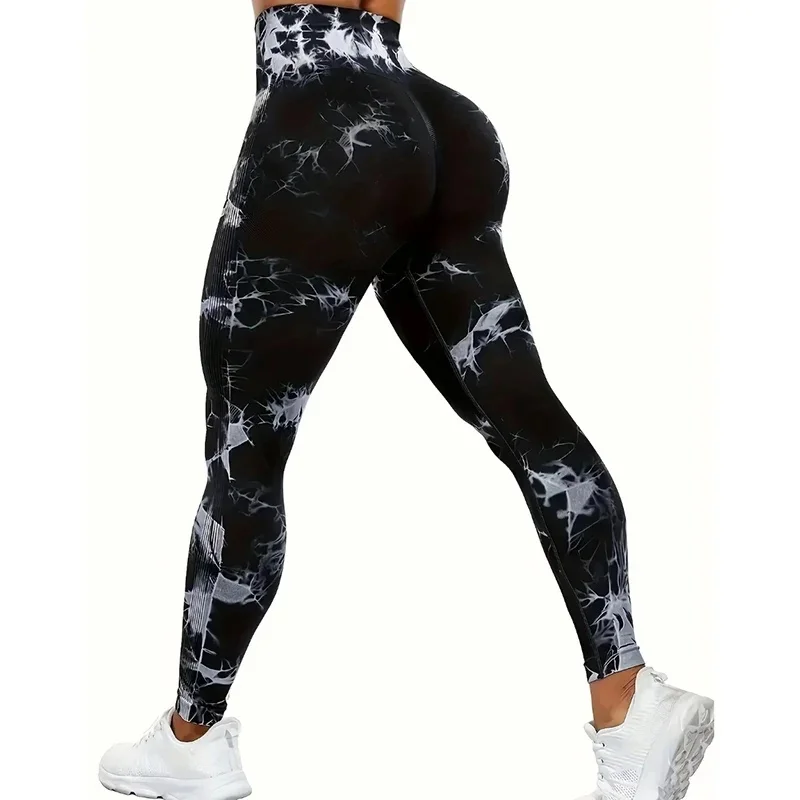 Damskie spodnie do jogi legginsy sportowe bezszwowe wysokiej talii Push Up rajstopy damskie Fitness legginsy treningowe odzież gimnastyczna — zdjęcie 2