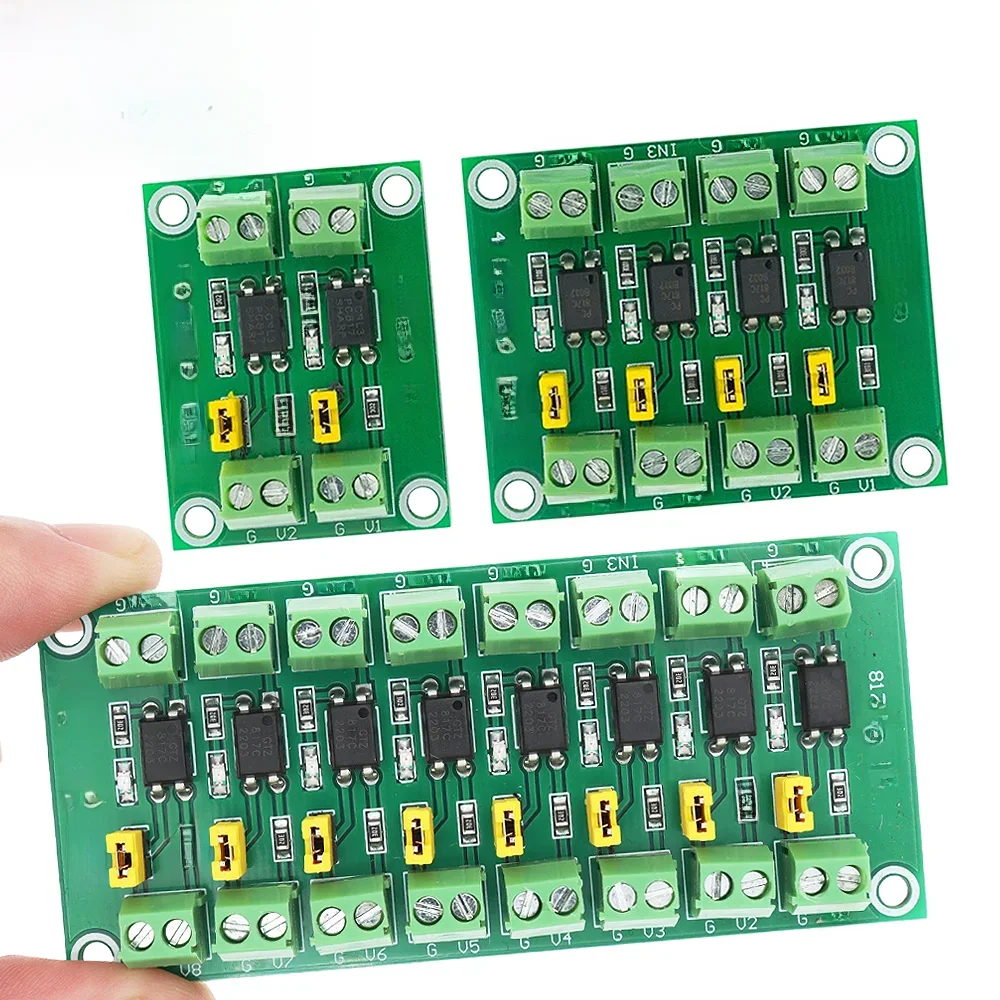 Carte d'isolation optocoupleur PC817 2/4/8 canaux, Module adaptateur de convertisseur de tension, pilote 3.6-30V, Module isolé photoélectrique
