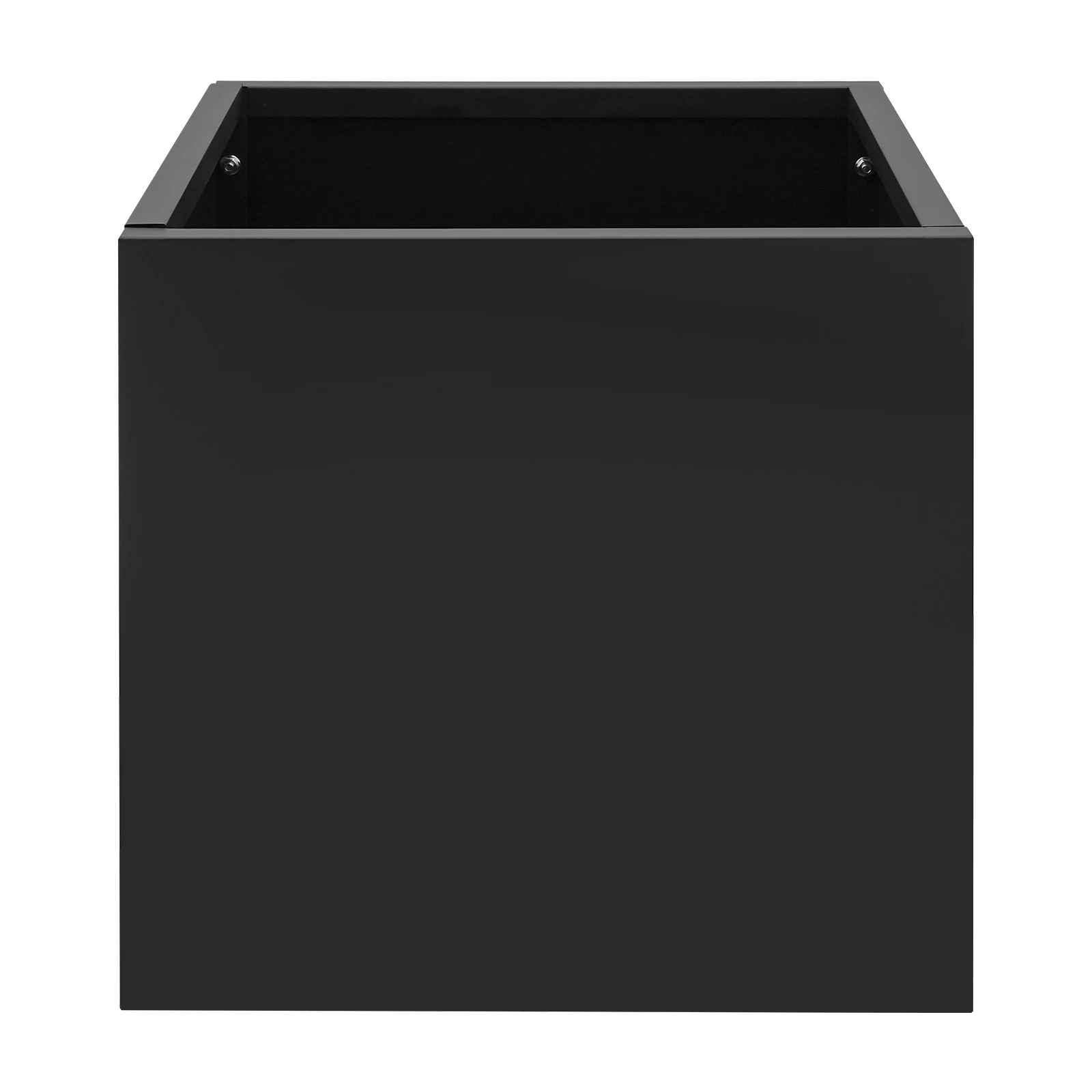 Black Cube Planter Box, Indoor Outdoor Planter, Square Outdoor Planter Thickened Steel Boards for Gardens, Entrances, Patios