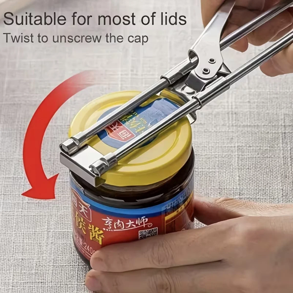 Adjustable Multi-Function Bottle Opener Stainless Steel Lids Off Jar Opener Labor-Saving Screw Can Opener For Kitchen Tools