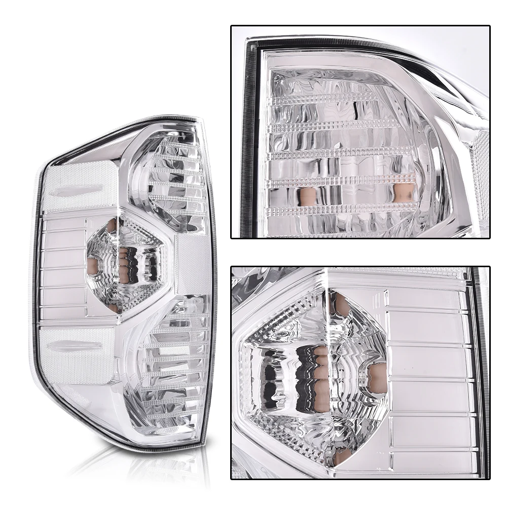 1 زوج أضواء خلفية خلفية مصابيح الفرامل الجمعية صالح ل 2014-2021 تويوتا تندرا واضح عدسة مقاوم للماء سنوبروف الغبار