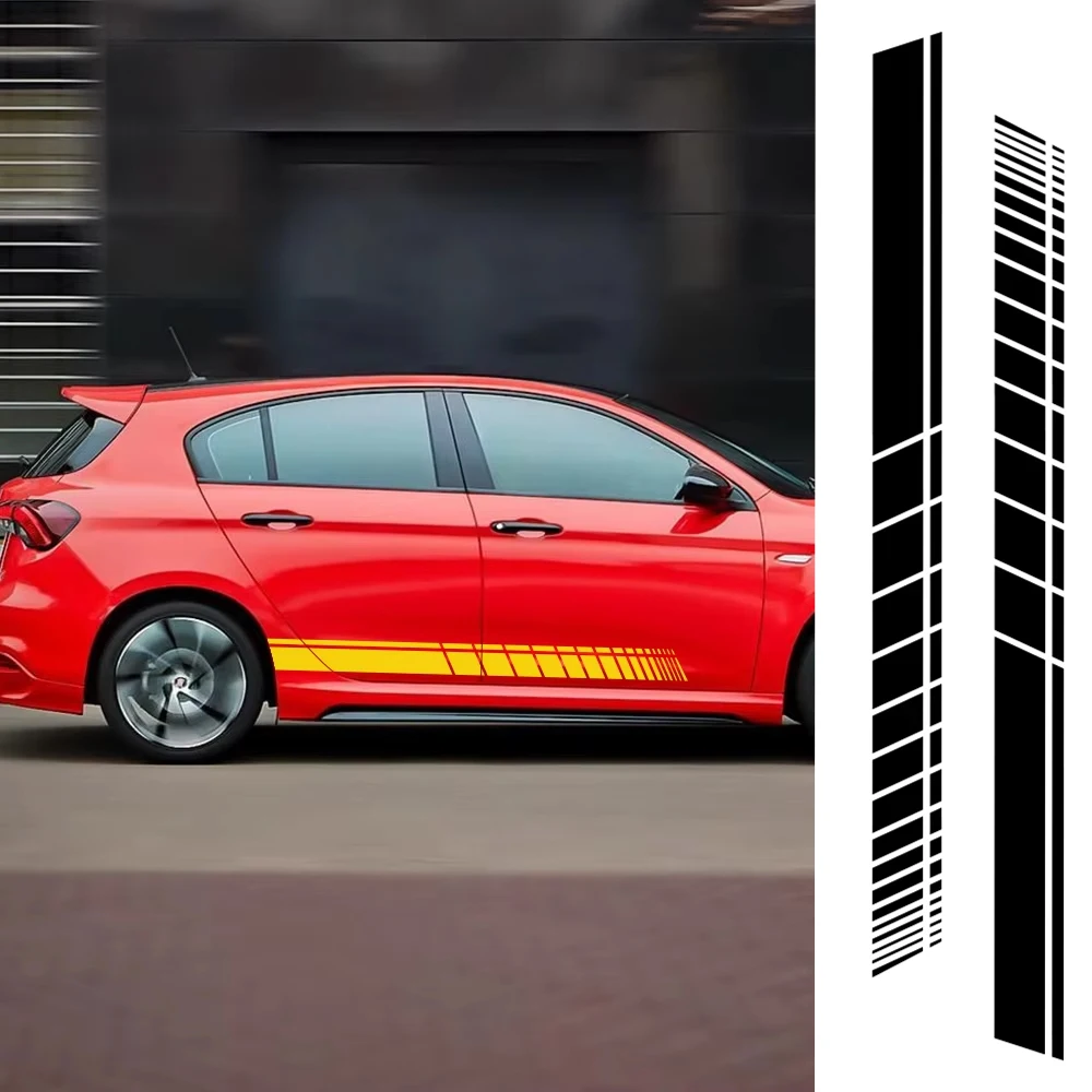 

2 шт. наклеек на боковые пороги автомобиля, длинные полосы, виниловая пленка, защита от царапин, декоративные наклейки, аксессуары для тюнинга авто, DIY