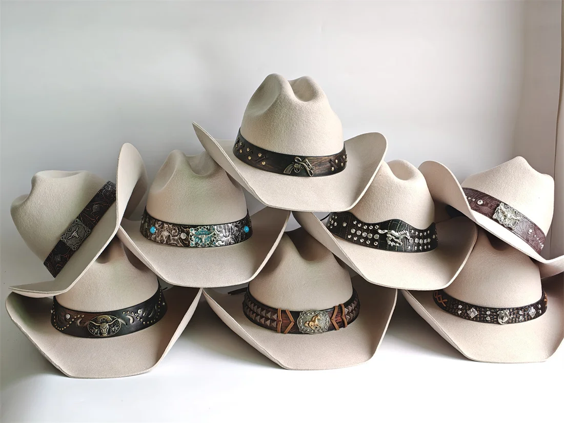 Competitive Western cowboy Hat 100% Wool Fedora Hat for Women Men Riding Hat Autumn Panama Big Brim Cowgirl Hat sombrero vaquero
