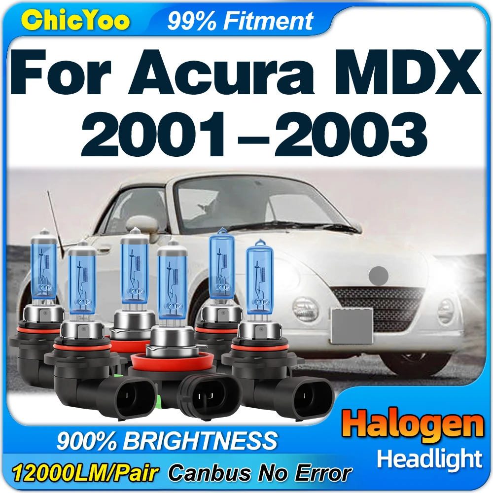 

300W Super White Halogen Headlight Bulbs 30000LM Auto Halogen Lamps 12V 24V Fog Lights 6000K For Acura MDX 2001 2002 2003