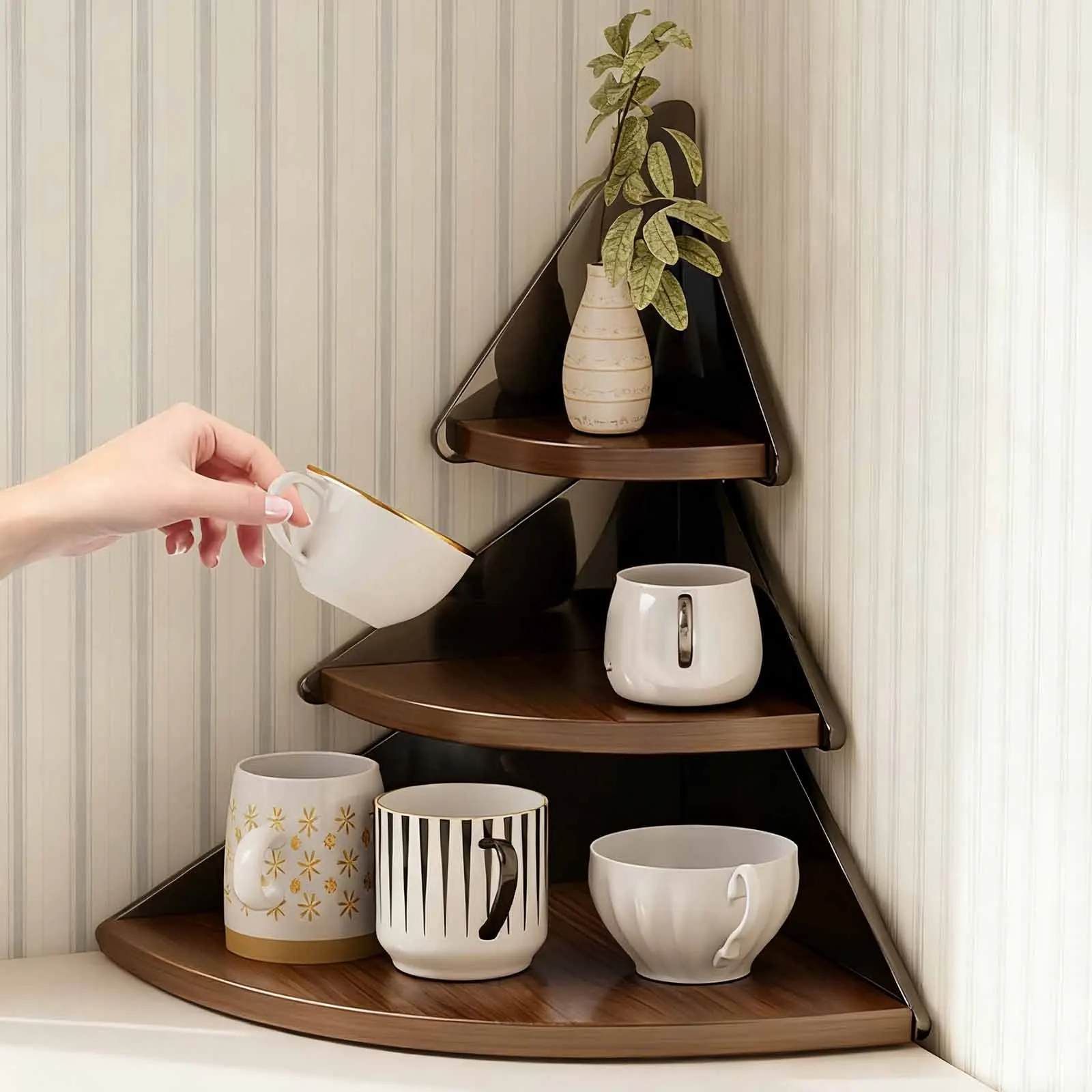 

Corner Cup Holder Desktop Tabletop Storage Rack Water Cup And Coffee Cup Organizer Dining Table Side Tea Set Mug Storage Rack