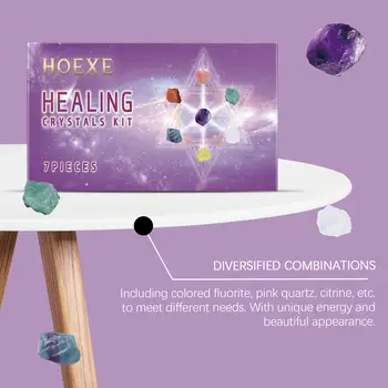 Hoexe 1組7脈輪珠子首飾套裝 天然石裝飾寶石收藏 靈性療癒 7脈輪水晶石 8 最佳銷售 脈輪珠 - №2