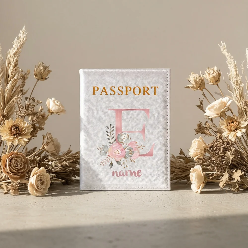 

Custom Name PU Passport Sleeve, Ultra Slim Anti-scan Document Organizer Card Purse DIY Travel Essential