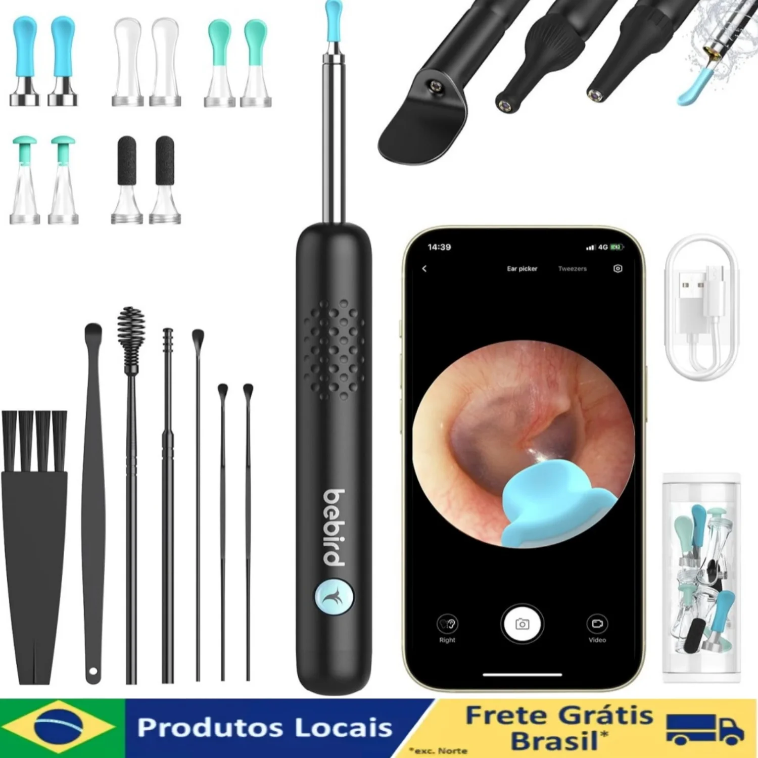 bebird-kit-de-remocao-visivo-atualizado-de-7-pecas-para-remocao-de-cera-de-ouvido-r1-include-5-brocas-sobressalentes