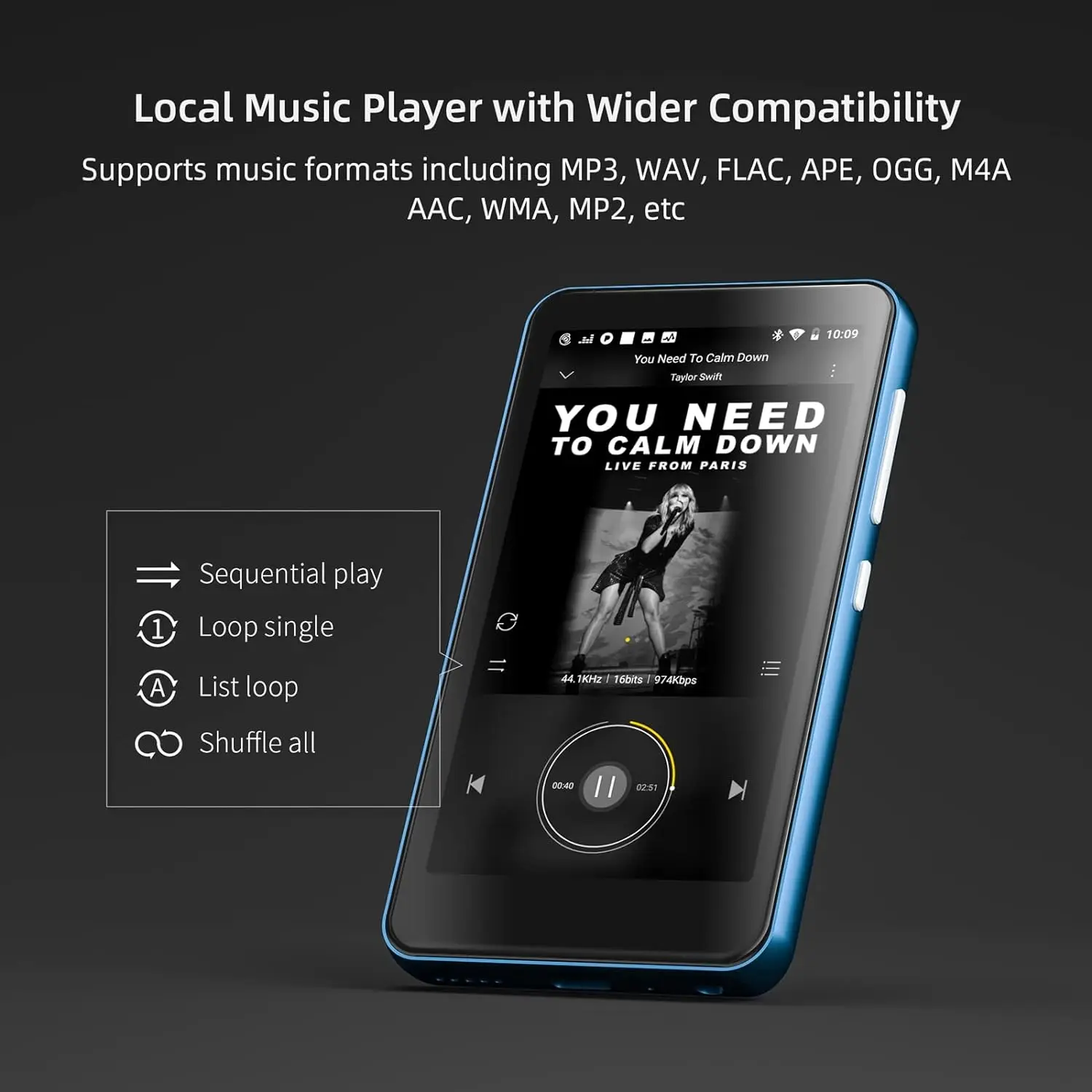 80 ГБ Android MP4-плеер Bluetooth и Wi-Fi, встроенный спойфик, демокамера, электронная книга, высококачественный аудиоплеер емкостью до 1 ТБ
