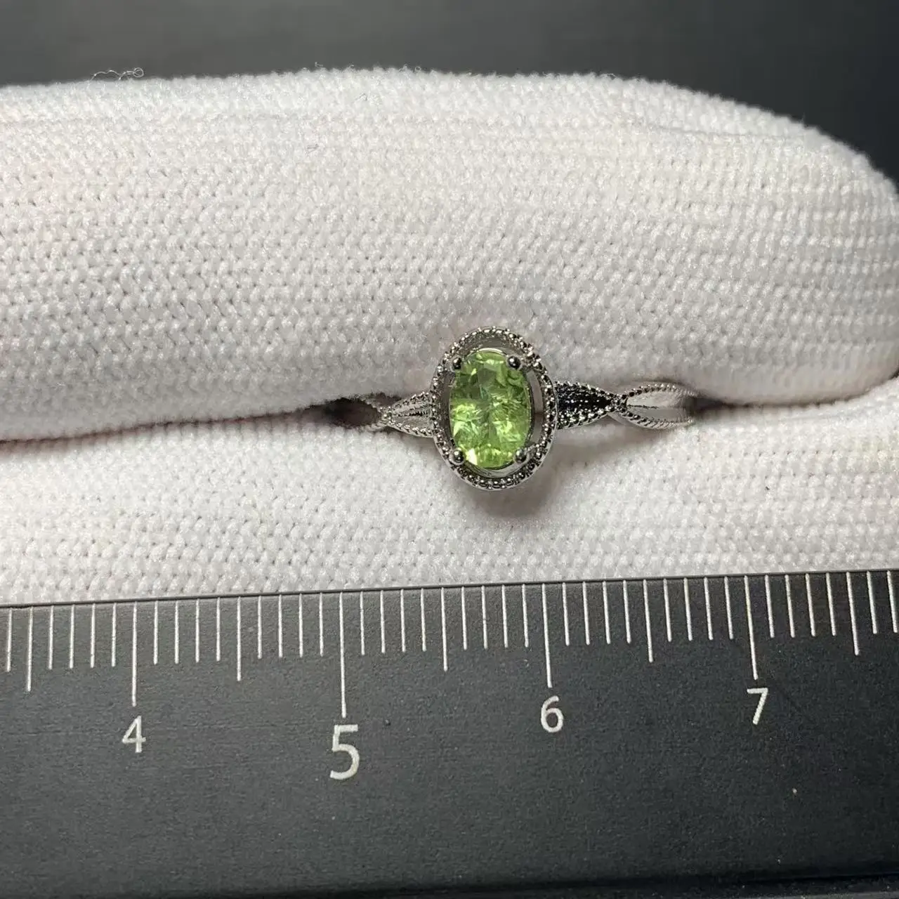 Heydya pedra vintage natural peridot anel para mulheres de aço inoxidável simples jóias finas pedra preciosa estilo clássico