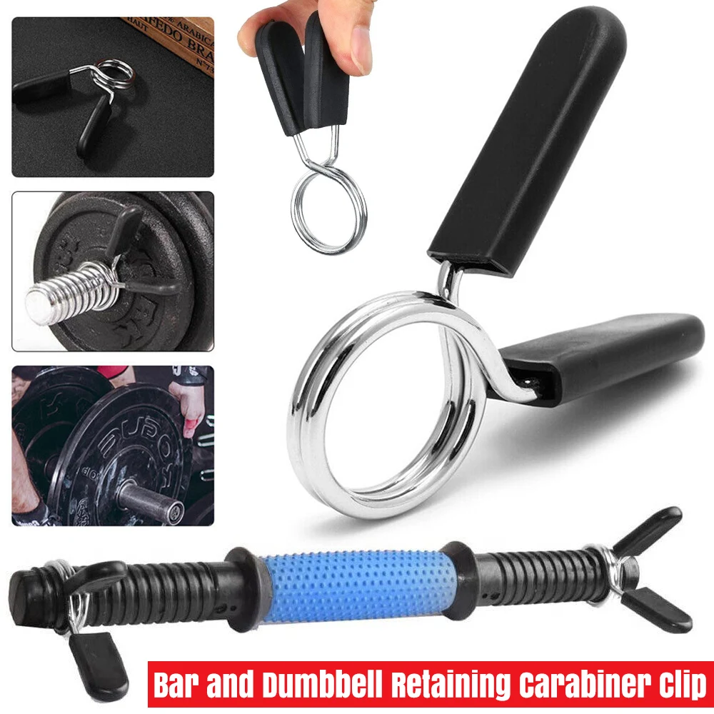 2PCS 25mm Barbell Bar Clamp Spring Collar Clips Gym Weight Dumbbell Lock Lift