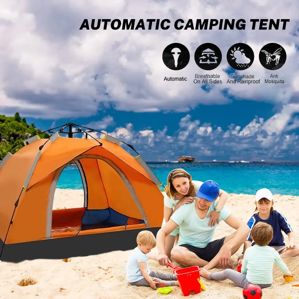 One-Touch Automatische Campingtent, Draagbare Flysheet, Dubbele Deur Tent, Outdoor Strand Vis Helter