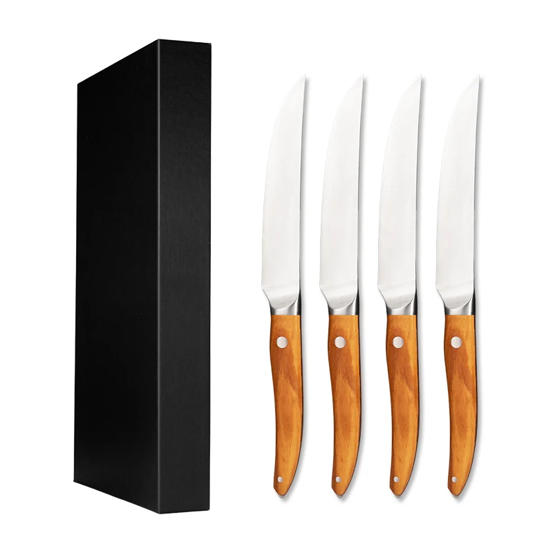 Grandsharp 4 Pcs Steak Knife Set German Stainless Steel Kitchen Knives Cutlery Cookware Kitchenware Dining Cooking Tools NEW