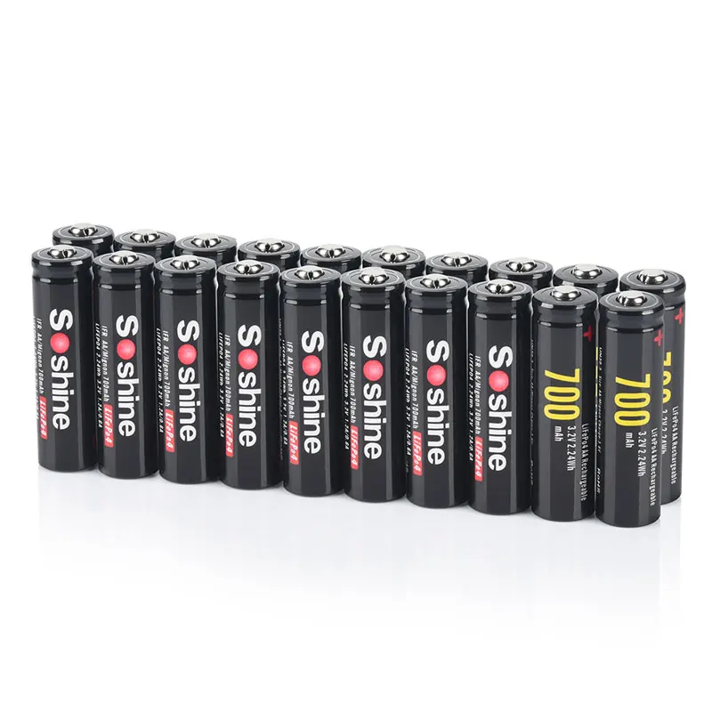Soshine 3,2 v 700mah lifepo4 Batterie 700 aa mah wiederauf ladbare Batterie für Straßen laterne kleine Lüfter Power Bank Spiele konsole Spielzeug 5