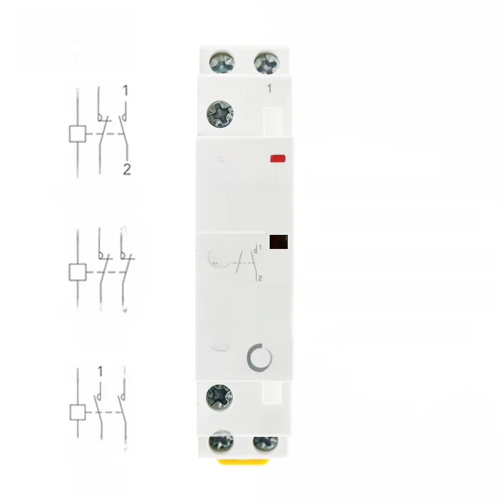 2P AC 220V 230V 16A 20A 25A 1 no1nc 2NO 2NC 50/60Hz Din montowany na szynie domowy modułowy stycznik AC do inteligentnego domu hotelowego — 2