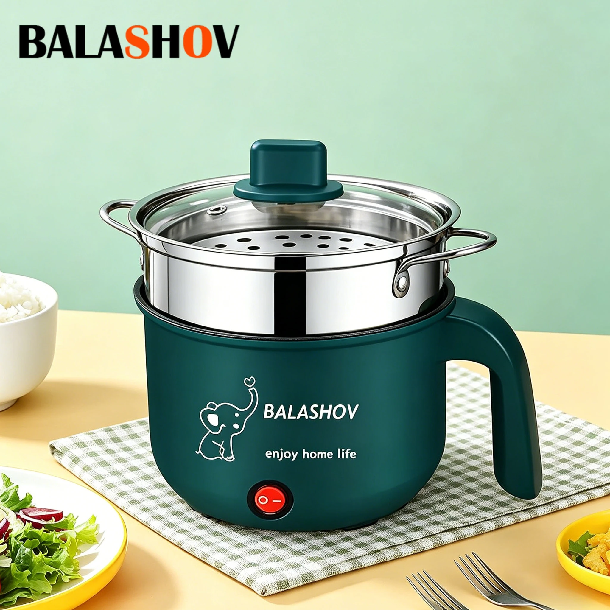 220V Mini Elektroherd Multifunktionale Kochtopf Antihaft-Bratpfanne Ramen Schlafsaal Kleine Elektrische Hot Pot Niedlichen Cartoon