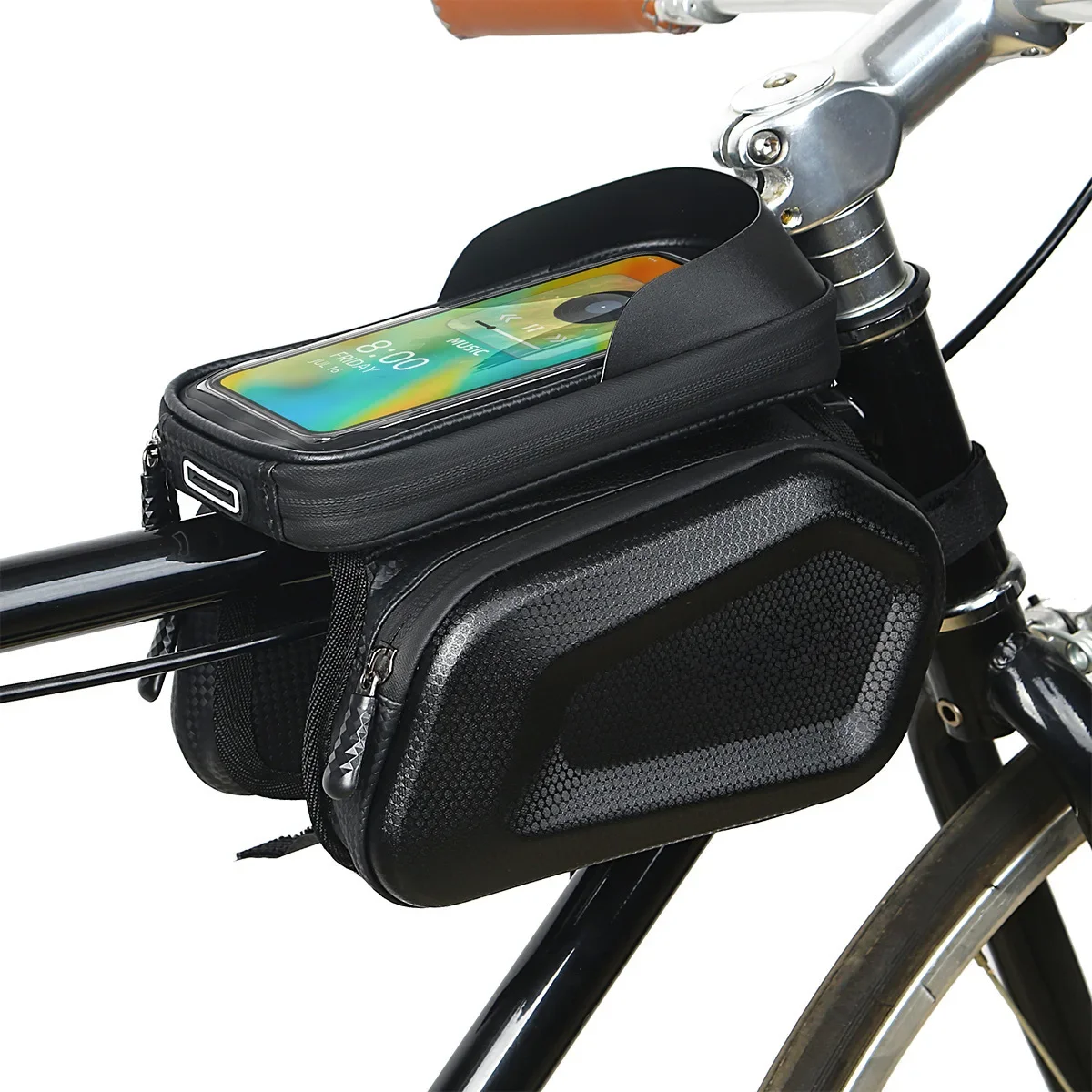 AliExpress OFFBONDAGE Phone hard case Waterproof Reflective Large capacity Top tube bag MTB Road Bicycle Saddle bag  Head