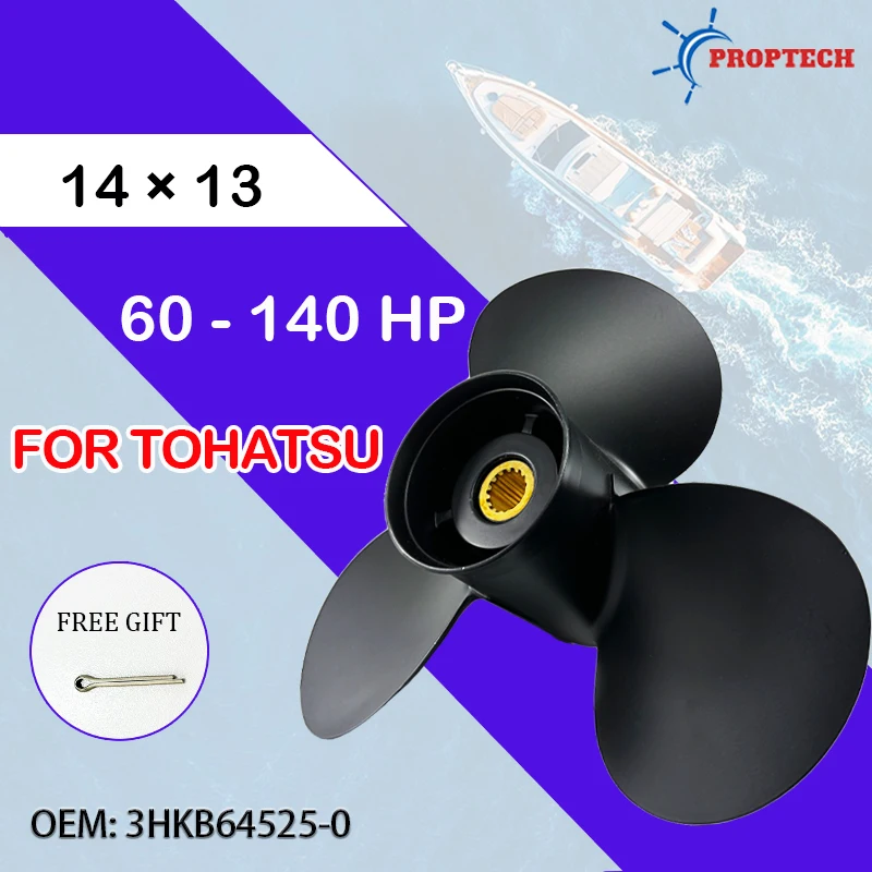 

Outboard Propeller 14X13 For Tohatsu Nissan 60 70 75 90 115 120 140 HP Marine Boat Motor Aluminum Alloy Screw 3 Blade 15 Spline