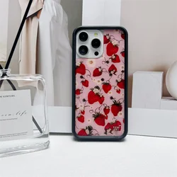 Wildflower Ins Cute Cartoon Phone Case for iPhone 17 13 Pro 14 Pro 15 Pro 16 Pro Max Case Leopard Cherry Brown 3D WF Strawberry