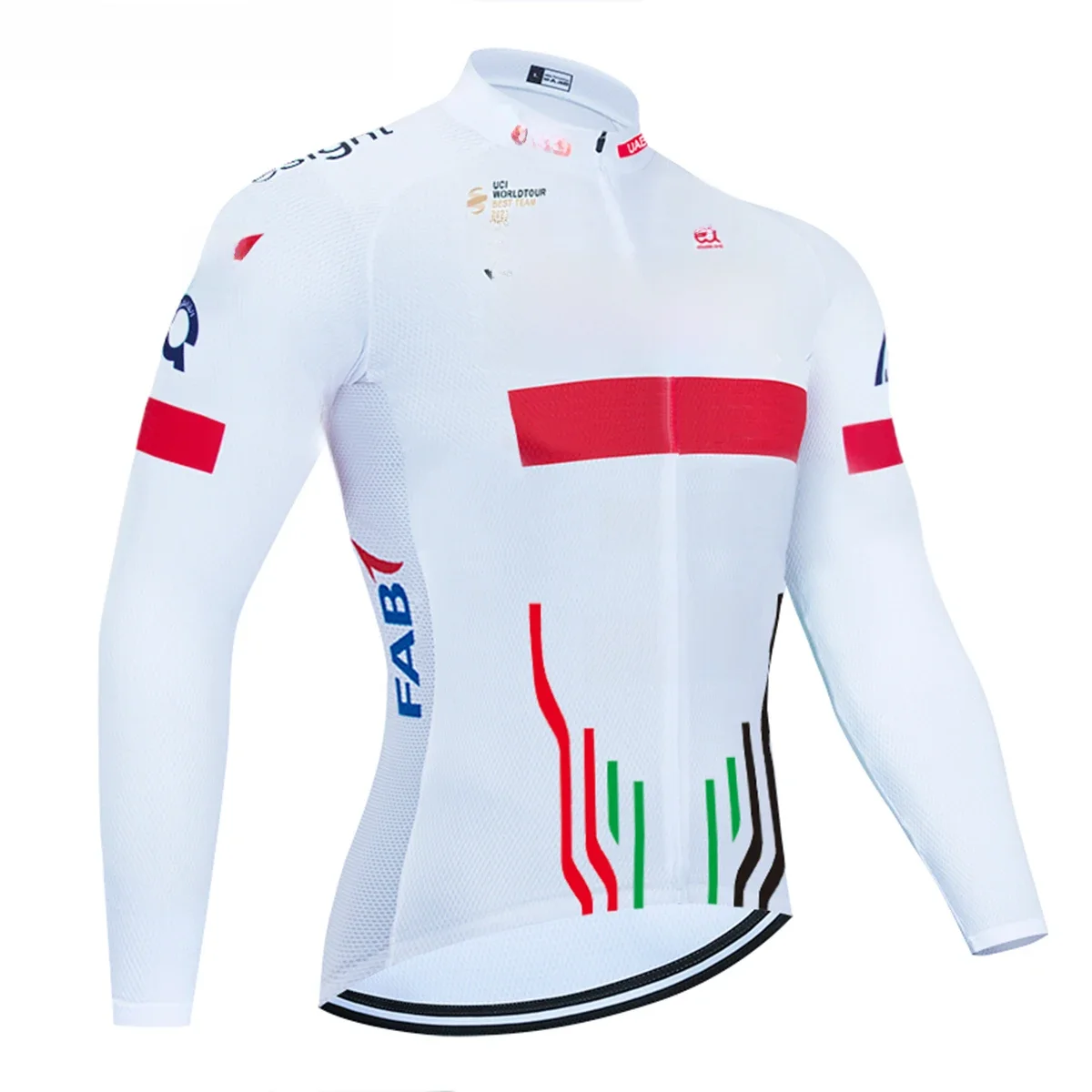 AliExpress EFAPEL New White Cycling Clothing UAE Cycling Jersey Long Sleeves Summer Bike Maillot Ropa Ciclismo Breathable Bicycle TShirt 3 Pockets