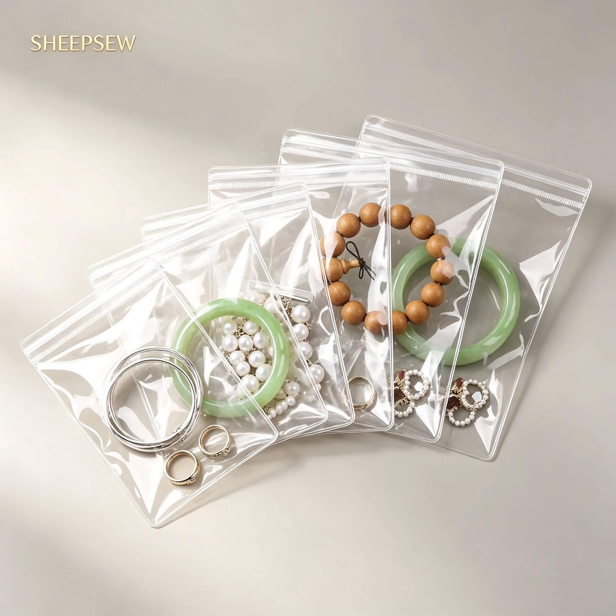 50pcs Pvc clear Zipper Bag for Jewelry Pvc Zipper Bag logo Jewelry