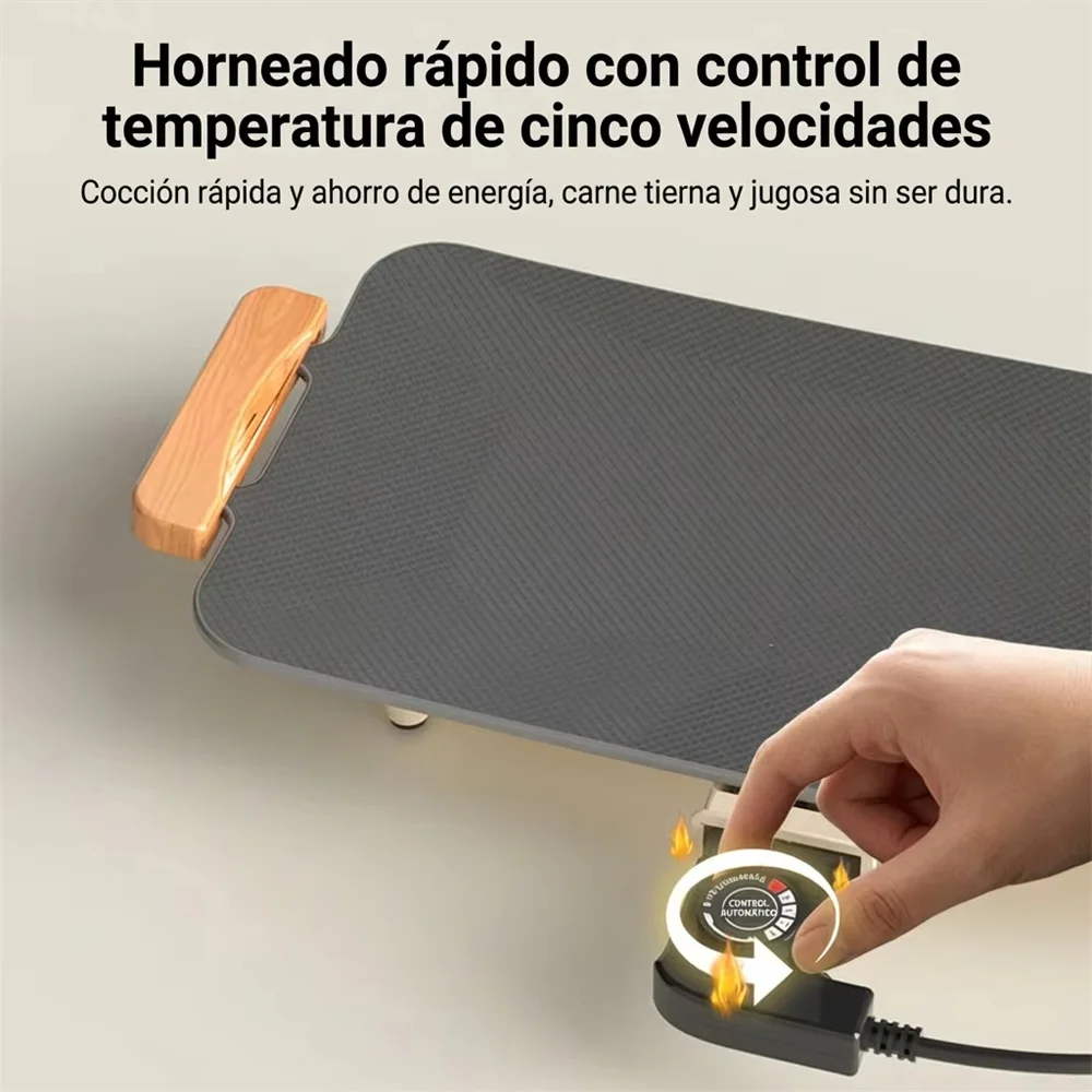 Parrilla eléctrica Enjoy Life para barbacoa,1360W máx,240 ℃, antiadherente,control continuo,olla caliente,parrilla para picnic